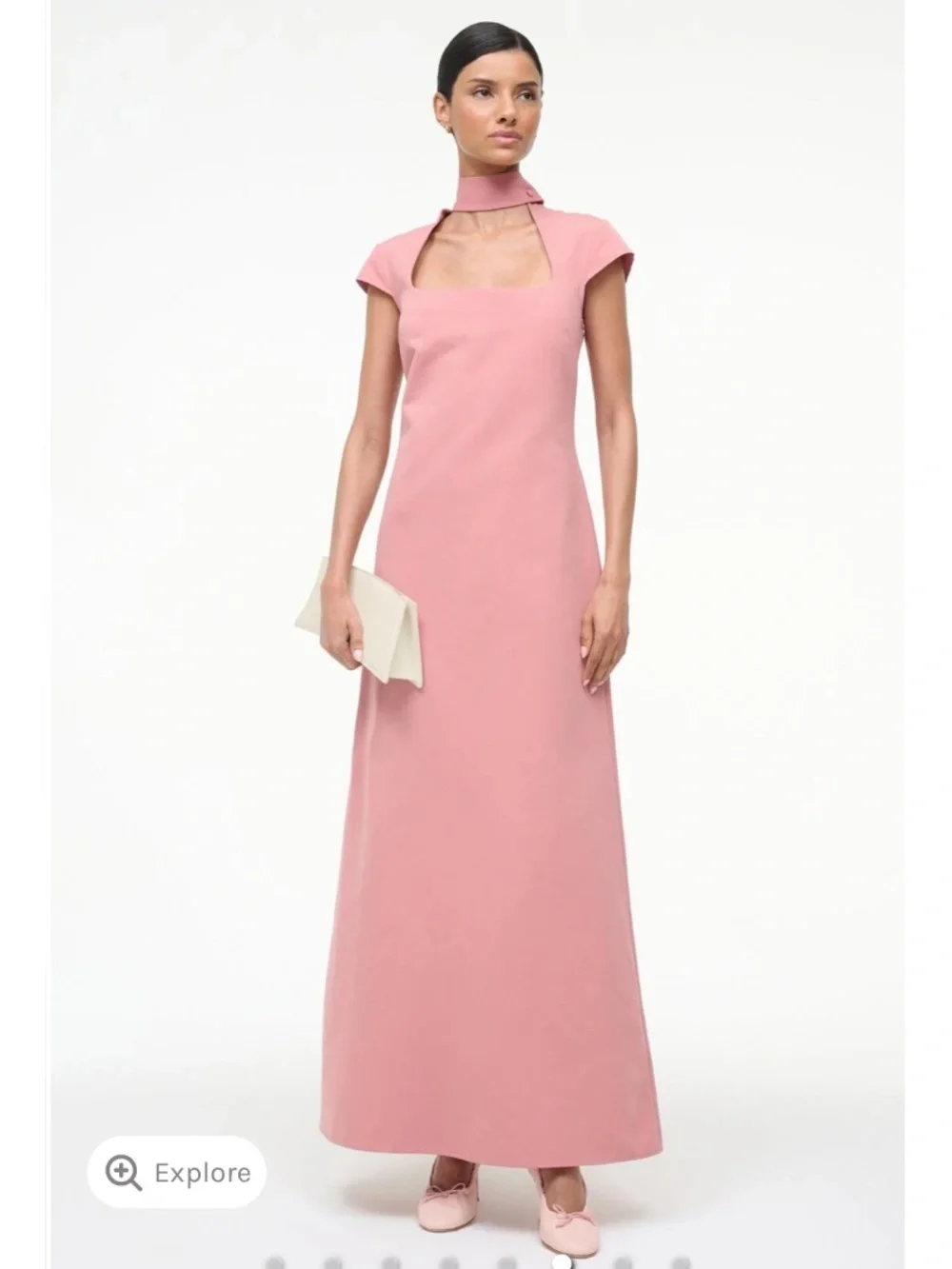 STAUD INGRID DRESS | ROSEWATER - Picture 1 of 11